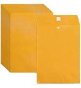 Geofun 7.5 x 10.5 inch Manila Catalog Envelopes with Peel & Seal Closure 100 Pack, Open End Yello...