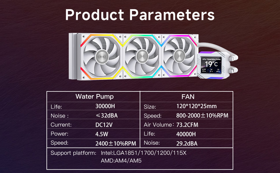 Jungle Leopard Astroshel V2G 360 Argb Water Cooling CPU Cooler|3 * 120mm PWM Fans