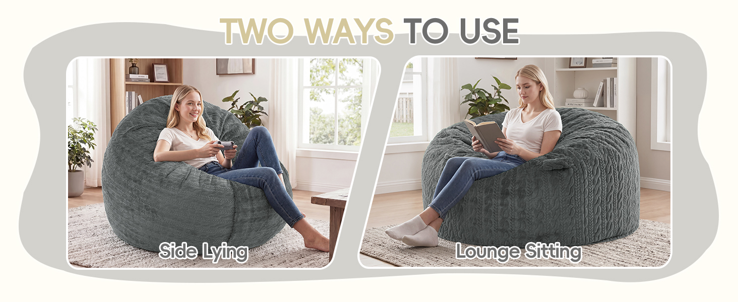 BEAN bag chairs for adults with TWO WAYS TO USE