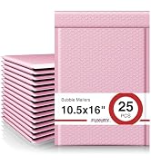 Fuxury Bubble Mailers 10.5x16#5 Light Pink,Self Seal Strong Adhesive Poly Padded Envelopes,Waterp...