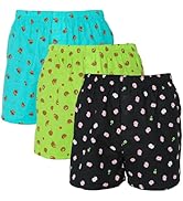 Y's factory Men’s Cotton Boxer Shorts – 3 Pack Assorted Animal Print, Front Open Fly, 100% Cotton...