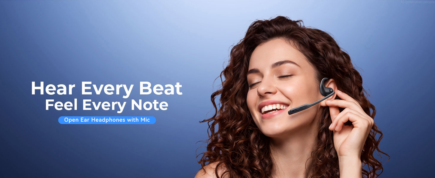 open ear headphones with mic