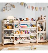IKALIFE Large Kids Toy Storage Organizer with 12 Plastic Bins, 55 inch | Toy Organizers and Stora...