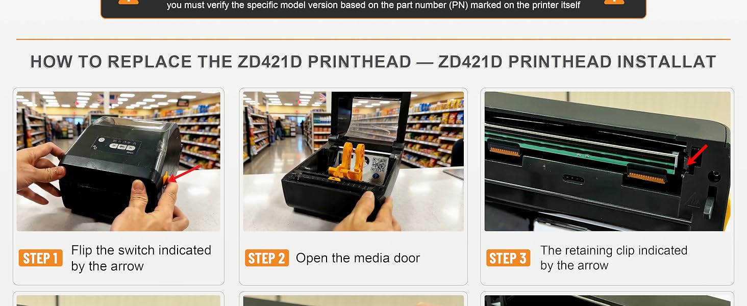 BarcodeFamily printhead for Zebra ZD421D/ZD421D-HC 300DPI