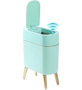 Automatic Pink Trash Can with Lid and Legs, Cute Oval Tall Slim 10 Liters | Smart,Waterproof,Anti...