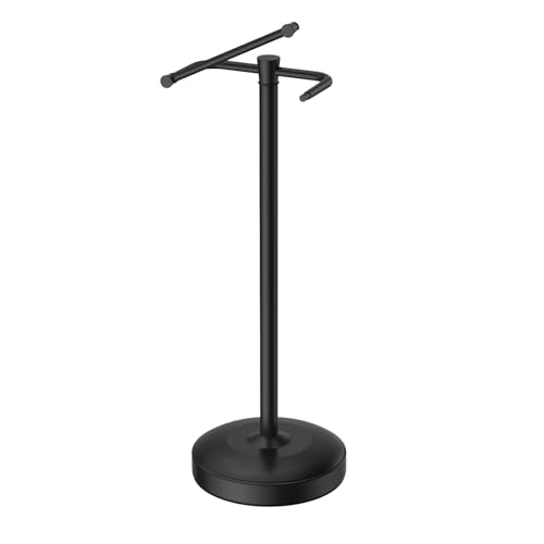 Heavy Duty Matte Black Stainless Steel Toilet Paper Holder with Weighted Base