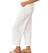 TAQCUX Womens Wide Leg Pants Casual Elastic High Waist Baggy Sweatpants Loose Cotton Lounge Palaz...