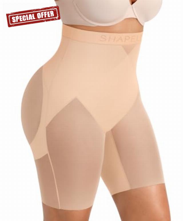 SHAPELLX Shapewear Shorts for Women Tummy Control Butt Lifting Body Shaper                                                          High-waisted