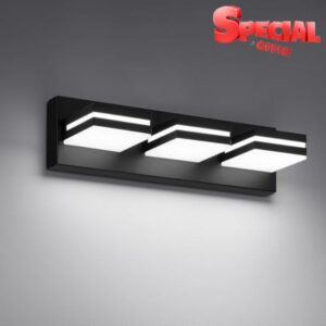 Modern LED Small Black Acrylic Bathroom Lights Fixtures 3-Light | Wall Lighting