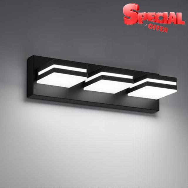 Modern LED Small Black Acrylic Bathroom Lights Fixtures 3-Light | Wall Lighting