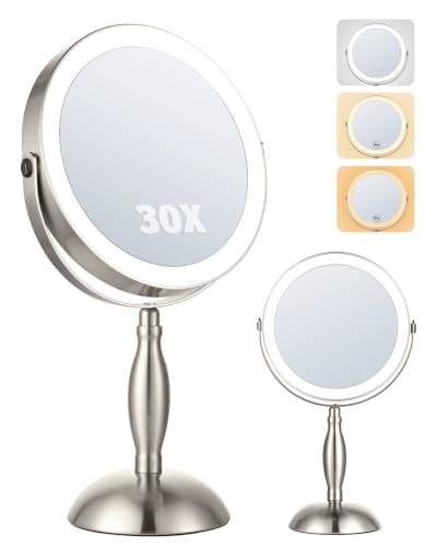 30X Magnifying/1X Double Sided Vanity Mirror with 360° Swivel