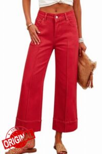 Allimy Womens Retro Baggy Wide Leg Cropped Jeans Capri Pants                                                          Women's 2026 Summer Retro Baggy Wide Leg High Waisted Cropped Ankle Jeans Capri Pants for Wome