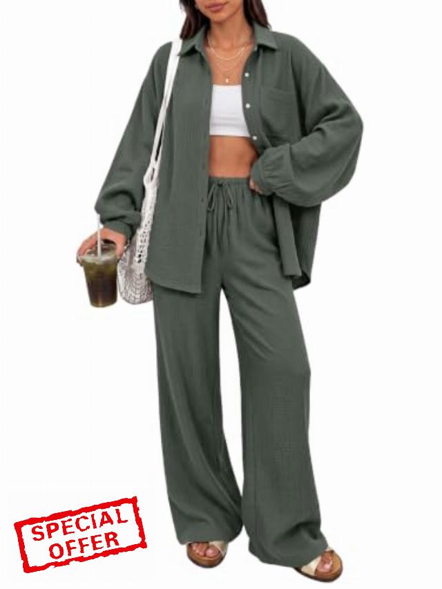 LILLUSORY Womens 2 Piece Matching Lounge Sets Oversized Fall Outfits                                                          Oversized Matching Set