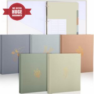 Ctosree 5 Sets 1 Inch 3 Ring Binder with 2 Pockets