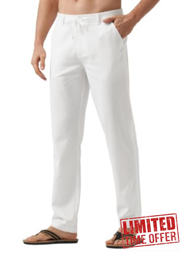 Willit Men's Linen Pants Casual with Pockets 29" 30" 32" Linen Dress Pants
