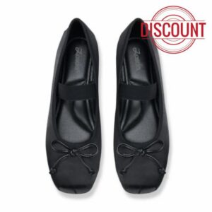 Ballet Flats for Women Comfortable Bow Casual Work Mary Jane Shoes                                                          Square Toe