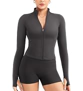YEOREO Minniy Women Workout Wrap Top Long Sleeve with Thumb Holes V Neck Basic Shirts for Yoga Pi...