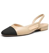 DREAM PAIRS Women's Slingback Dressy Pointed Toe Ballet Flats with Buckle Strap Low Heel Dress Fl...