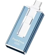 MFi Certified 256GB Flash Drive for iPhone, 3 in 1 Type-C USB Memory Stick Thumb Drive for Photos...