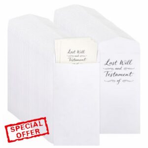 100 Pcs 4.75 x 9.75 Inch Last Will and Testament Envelopes White Pebble Finish 66lb Cotton Stock Security Envelopes for Law Firm Office Business Attorney Law Firm Legal Document Storage