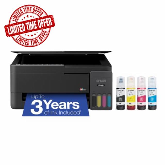 Epson EcoTank ET-2410 Wireless All-in-One Color Supertank Printer with up to 3 Years of Ink