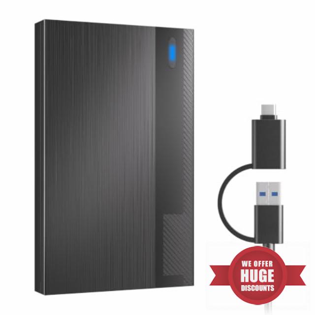 500GB Portable HDD USB3.0 Type-C Storage for PC Mac Laptop Game Consoles                                                          Pocket-sized solution for travel