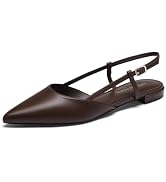 DREAM PAIRS Women's Slingback Dress Pointed Toe Flats Ballet Mary Jane Flat Shoes with Buckle Str...