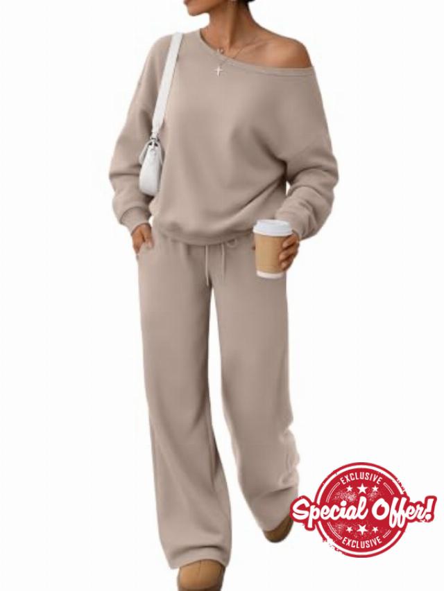 Trendy Queen Women Sweatsuits 2 Piece Sweat Set Fall Outfits                                                          2 Piece Matching Lounge Sweat Set