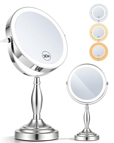 Rechargeable Lighted Makeup Mirror Chome