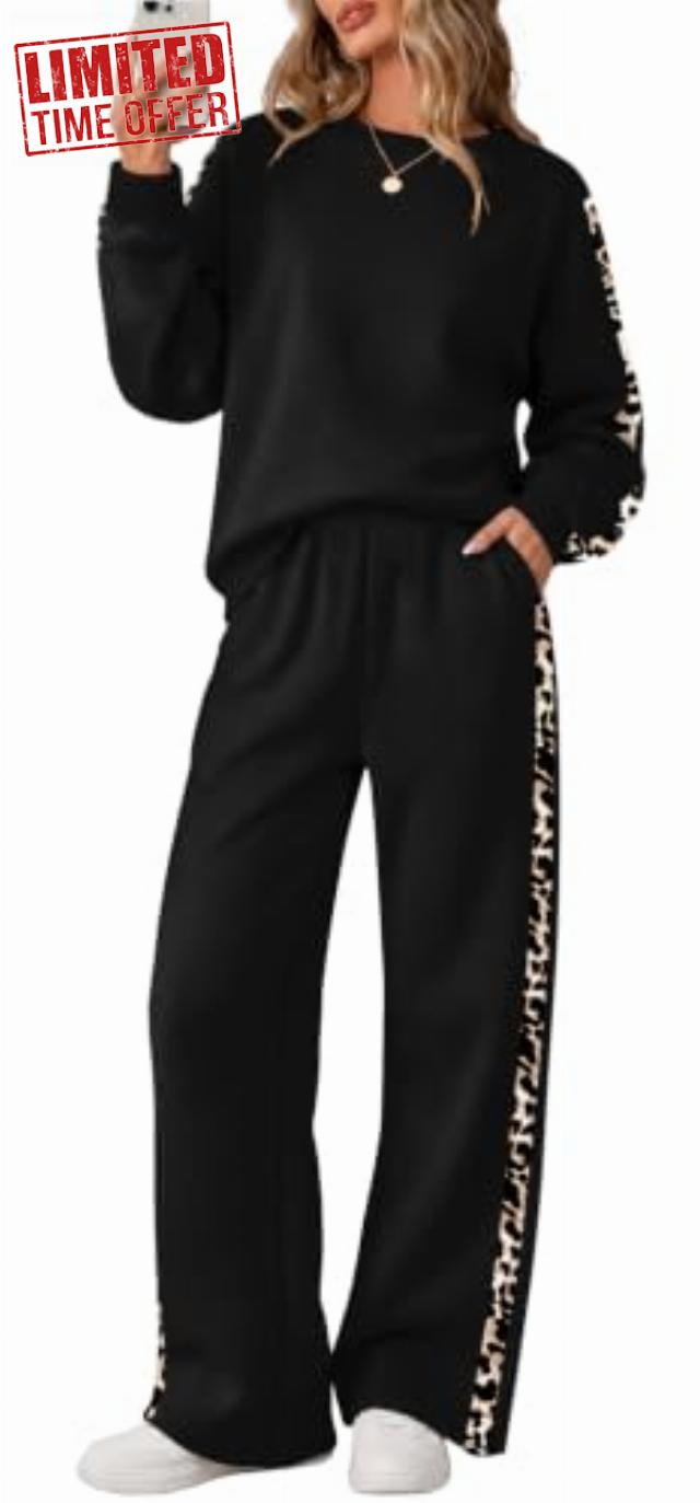 WIHOLL Sweatsuits Women 2 Piece Sets 2026 Wide Leg Pant Matching Sets Womens Clothing