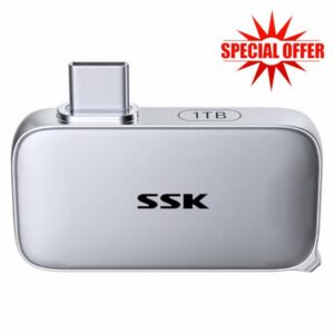 SSK USB-C Drive 1TB Portable SSD External Solid State Drive Up to 1050MB/s                                                          TLC Flash Sustained High Speed Write