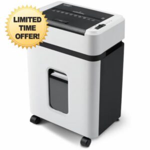 Aurora High Security AU110MB 110-Sheet Auto Feed Micro-Cut Paper and Credit Card Shredder with 4 Gallon Pullout Basket / 30 Minutes/Security Level P-4 (White/Black)