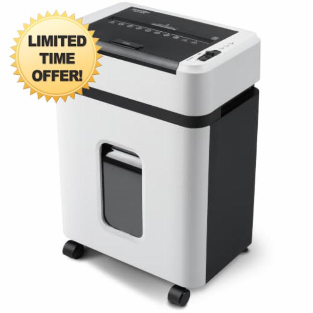 Aurora High Security AU110MB 110-Sheet Auto Feed Micro-Cut Paper and Credit Card Shredder with 4 Gallon Pullout Basket / 30 Minutes/Security Level P-4 (White/Black)