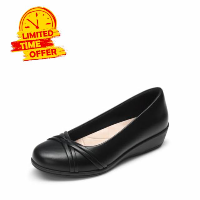 DREAM PAIRS Women's Low Wedges Closed Toe Dressy Flats                                                          Light flexible grippy TPR outsole
