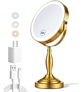 30X/1X Magnifying Mirror with Lights, Rechargeable Lighted Makeup Mirror | Chome, 5000mAh Battery...