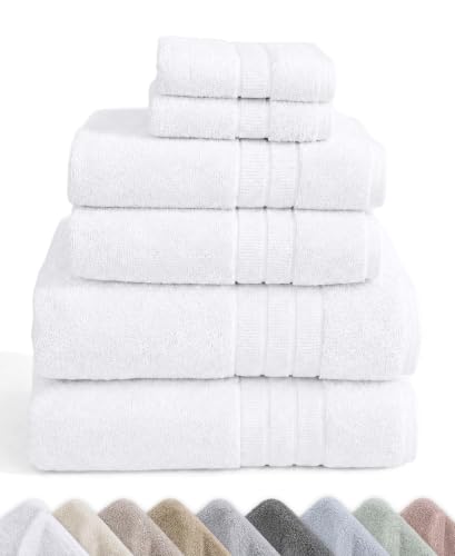 Bright White | Soft GOTS Certified Turkish 100% Organic Cotton 6pc Set: 2 Bath Towels