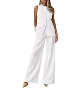 PRETTYGARDEN Women's 2 Piece Sets Summer 2026 Work Clothes Sleeveless Blazer Vest Pants Suits Spr...
