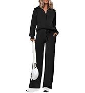 PRETTYGARDEN Women's 2 Piece Matching Lounge Set Sweatsuits | Zip Up Sweatshirt, Long Sleeve Pull...