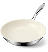 Ranbomer Tri-Ply Stainless Steel Frying Pan 12 Inch,Non-Toxic PFAS, PFOA & PTFE Free, Compatible ...