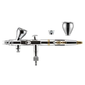 Ultra Fine Detail Airbrush Kit with Front Airflow Adjustment & 3 Sizes Mirror Paint Cups
