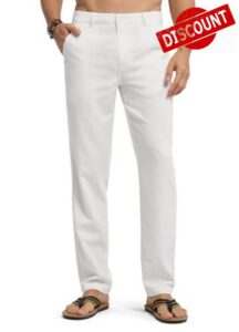 Willit Men's Linen Pants Casual Linen Dress Pants Beach Summer Lightweight Trousers 28" 30" 32"