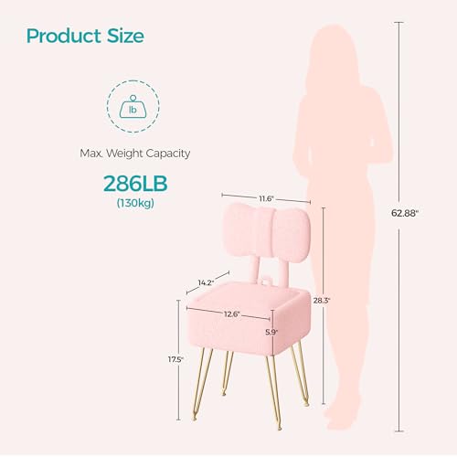 Teddy Fleece Vanity Stool for Makeup
