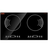 VEVOR Electric Cooktop, 5 Burners, 36'' Induction Stove Top, Built-in Magnetic Cooktop 9200W, 9 H...