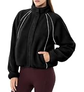 TAQCUX Womens Sherpa Fleece Jacket Mock Neck Snap Button Casual Outwear | Contrast Cross Front Pa...