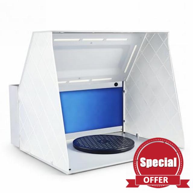 JOYABEST Portable Airbrush Spray Booth with Fan&Turntable Without Hose | Compact spray booth with 4m³/min fan
