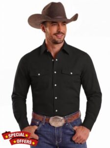COOFANDY Men's Western Cowboy Shirts Casual Button Down Shirt Long Sleeve                                                          Lightweight