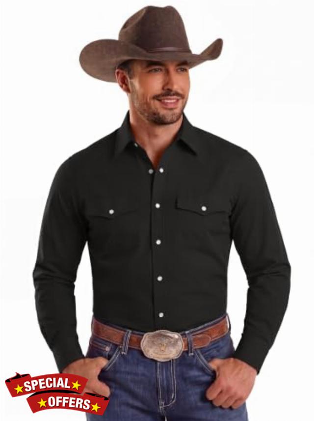 COOFANDY Men's Western Cowboy Shirts Casual Button Down Shirt Long Sleeve                                                          Lightweight