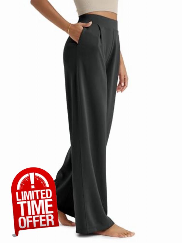 ODODOS Modal Soft Wide Leg Pants for Women High Waist Casual Relaxed Pants with Pockets-27/29"/ 31" Inseam