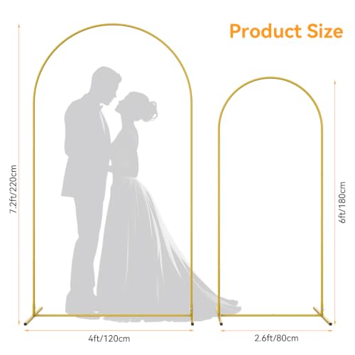 Arch Backdrop Stand Set of 2 7.2 FT / 6 FT Wedding Arches Frame 2 Pack