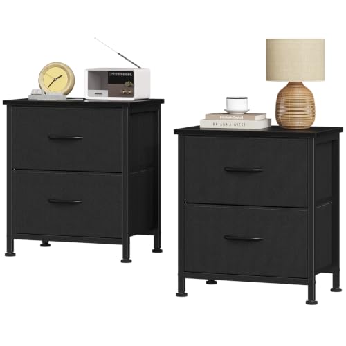 Small Bedside Table Small Dresser with Sturdy Wooden Top for Daily Essential